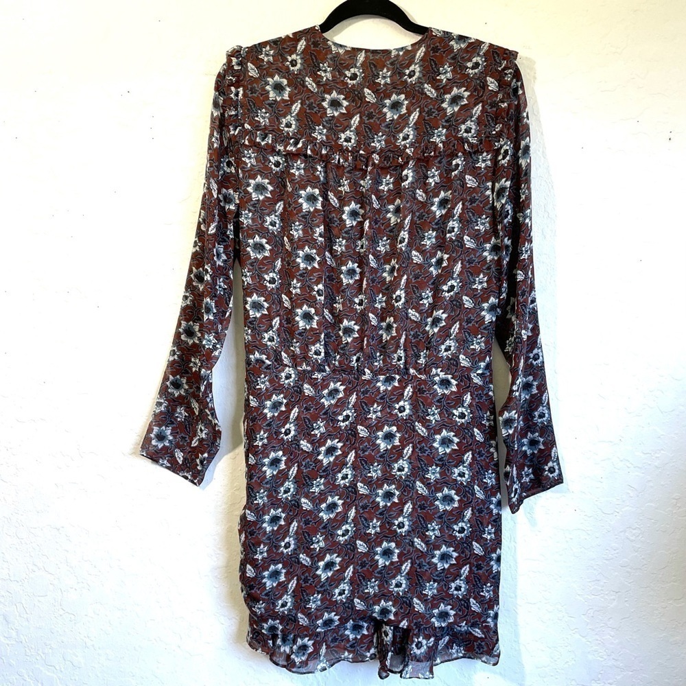 Veronica Beard Anjali Silk Floral Ruffled Ruched Mini Dress Boho NEW - Picture 10 of 16